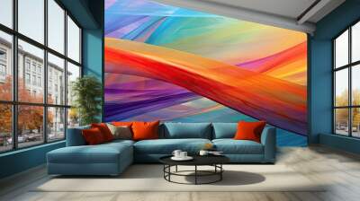 Mixed media abstract background featuring colorful lines and copy space image Wall mural