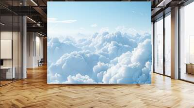 Scenic view of fluffy cumulus clouds against a blue sky perfect for a copy space image Wall mural