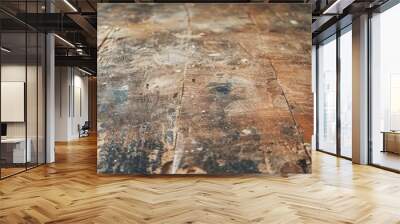 The floor dirty  texture view beautiful in design and decoration modern brown and pattern background and concept interior design. Copy space image. Place for adding text and design Wall mural