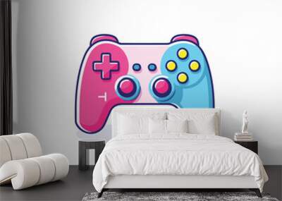 Vector flat icon of a minimalist vector icon of a video game controller on a clean white background Wall mural