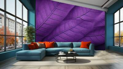 Violet ultra concept with a purple leaf tree texture pattern background featuring an elegant color scheme and copy space image Wall mural