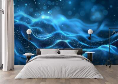 abstract 3d design background waves particle splash in 3d abstract Wall mural