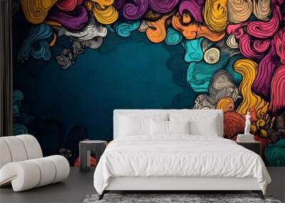 abstract doodle hand drawn design background Wall mural