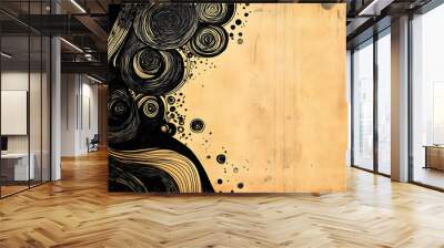 abstract doodle hand drawn design background Wall mural