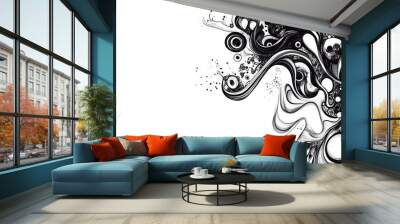 abstract doodle hand drawn design background Wall mural