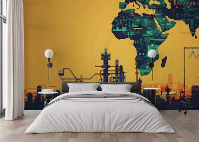 Africa Industrialization Day copy space background Wall mural