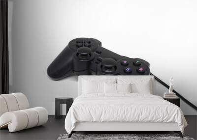 Black joystick on white background. GamePad isolated on white Wall mural