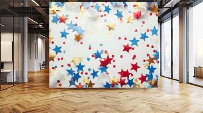 celebrate america independence day fourth of july independence day design with american flag and lot of people Wall mural