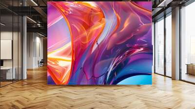 cinematic abstract 3d shapes with different color Wall mural