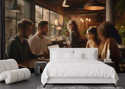 group of people in bar Wall mural