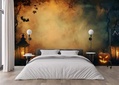 halloween event copy space water color Wall mural