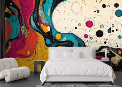 hand drawn abstract doodle style Wall mural