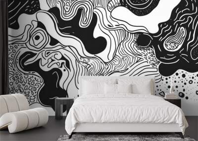 hand drawn abstract doodle style Wall mural