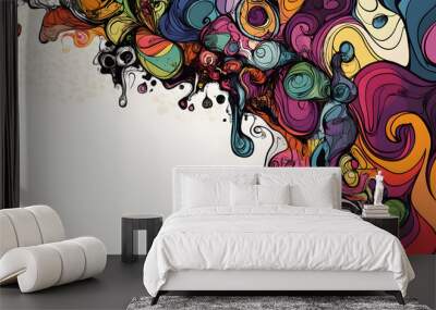 hand drawn abstract doodle style Wall mural