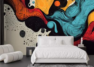 hand drawn abstract doodle style Wall mural