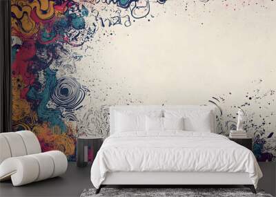 hand drawn abstract doodle style Wall mural