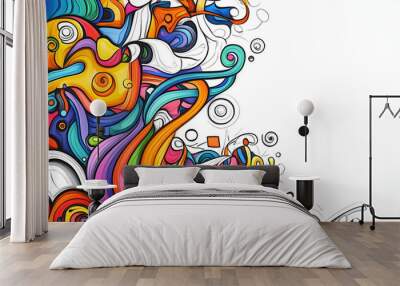 hand drawn abstract doodle style Wall mural