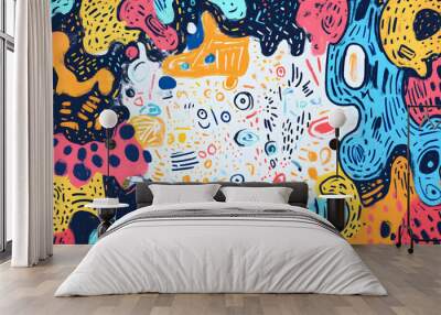 hand drawn abstract doodle style Wall mural