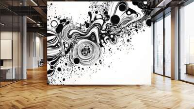 hand drawn abstract doodle style Wall mural