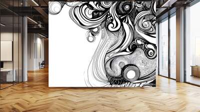 hand drawn abstract doodle style Wall mural