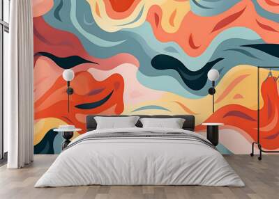 hand drawn flat design abstract doodle pattern Wall mural