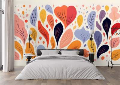 hand drawn flat design abstract doodle pattern Wall mural