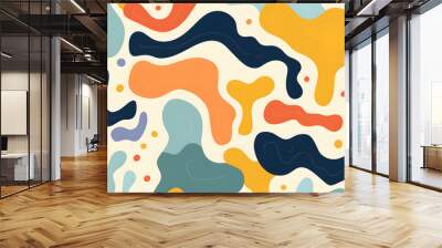 hand drawn flat design abstract doodle pattern Wall mural