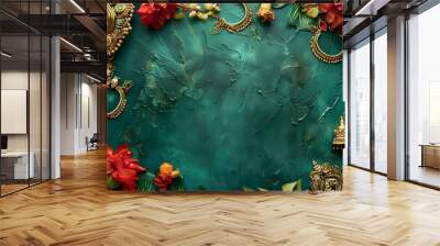 Hartalika Teej copy space background Wall mural