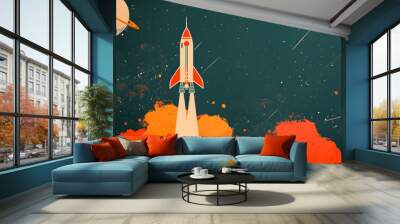 ISRO Day copy space background Wall mural