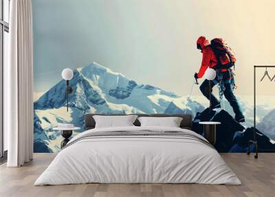 National Mountain Climbing Day copy space Wall mural