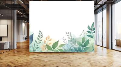 nature background foliage with watercolor style Wall mural