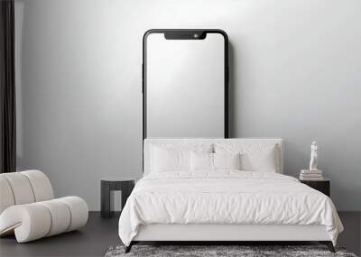 Smartphone with a blank screen on a white background Wall mural