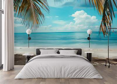 summer time in beautiful beach background copy space Wall mural