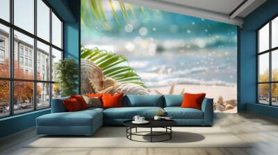 summer time in beautiful beach background copy space Wall mural