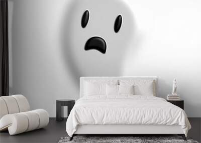 Scary spooky cute ghost character, icon on halloween. Black and white background. vector, horror Wall mural