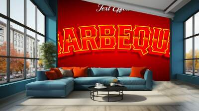 Barbeque editable text effect Wall mural