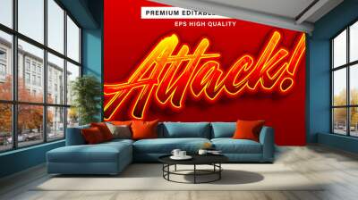 Editable text effect attack Wall mural