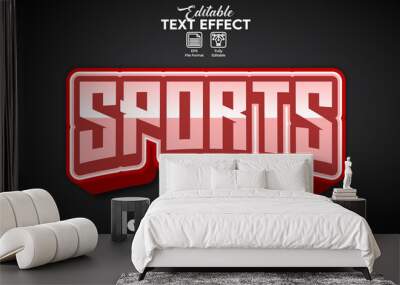 Editable text effect sports Wall mural