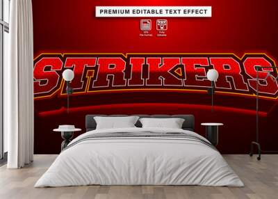 editable text effect strikers Wall mural