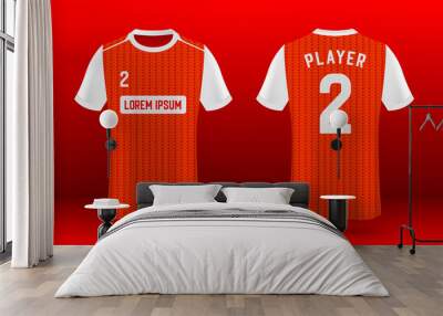 Football jersey, Soccer jersey, Sport team jersey front and back template. Wall mural