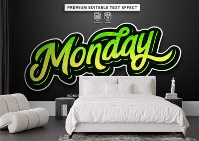 Graffiti style monday editable text effect Wall mural