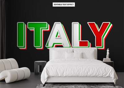 Italy flag editable text effect Wall mural