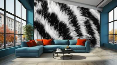 Black and white fur texture close-up Wall mural