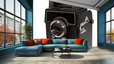 The old camera, isolated on the white. Wall mural