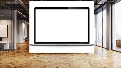 Realistic laptop computer monitor with white screen. Illustration vector illustrator Ai EPS Wall mural