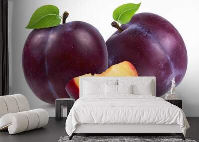 plum on a white background Wall mural