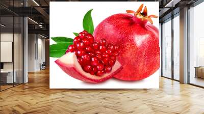 pomegranate isolated on white Wall mural