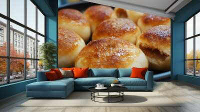 Korean hotteok with brown sugar filling. Wall mural