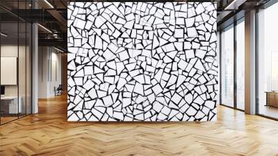 Cracks texture in white and black.background.Cracked earth. Structure of cracking. Cracks in dry surface soil texture. Wall mural