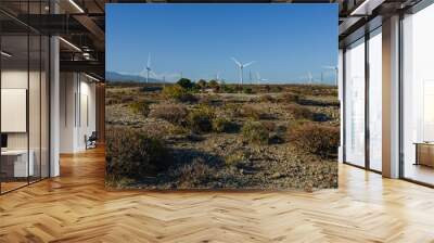 power wind turbines at sunset
 Wall mural